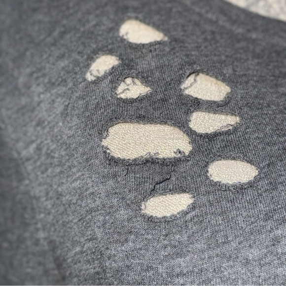 Alphalete Women’s Distressed Sweater Gray Sweater Cutout Design - Size Small - Picture 4 of 7